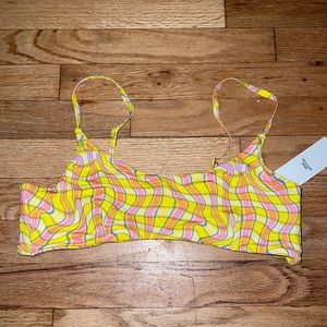 Out From Under Printed Scoop Bikini Top